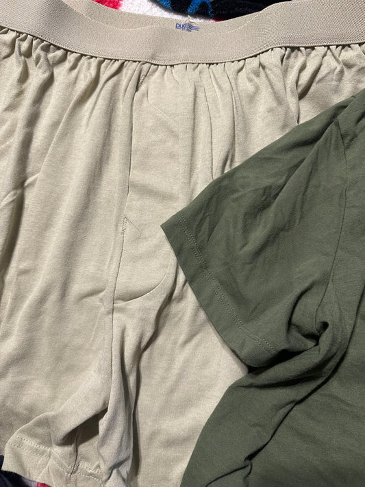 Xl issued army boxers and xl green shirt