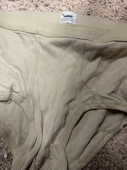 Size 36 desert tan army issued briefs