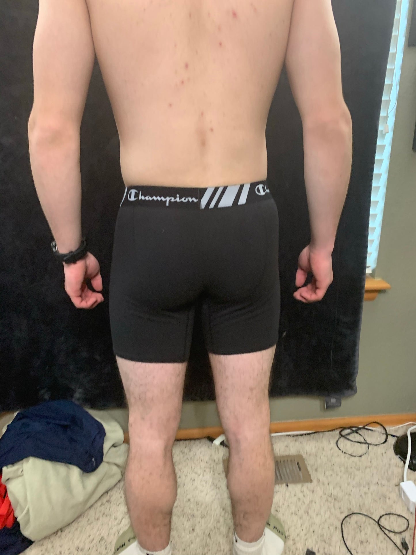 Men's Champion Boxer Briefs Black or Gray