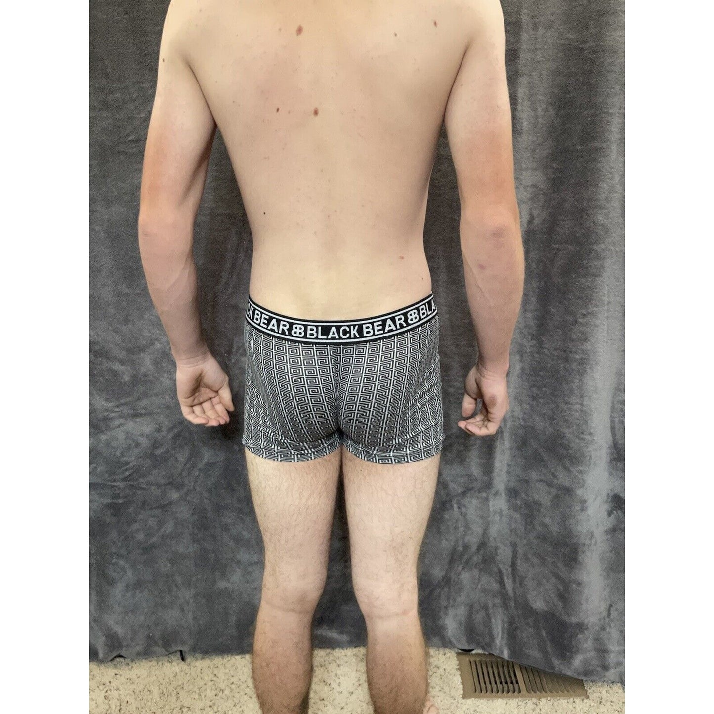 men's medium athletic trunk style black bear boxer brief White And Black Squares