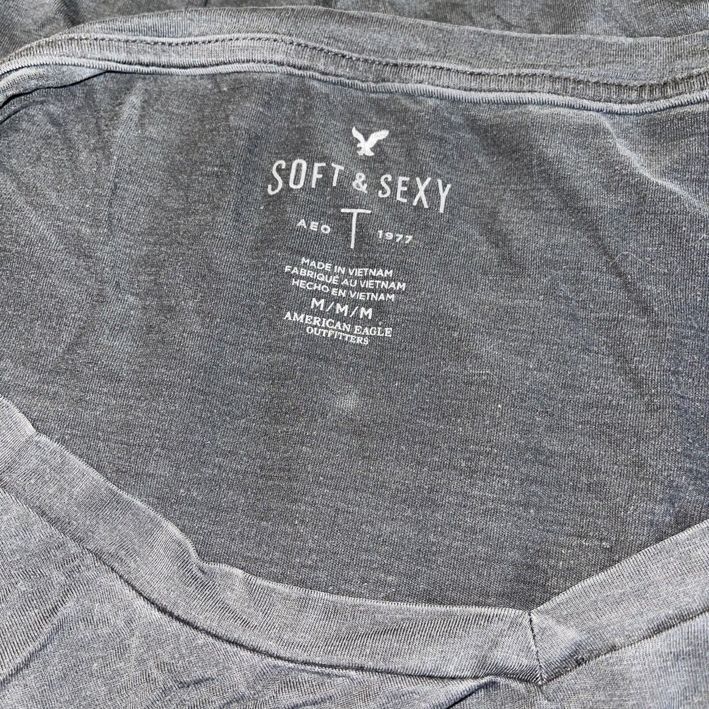 women's gray soft and sext AEO T medium american eagle