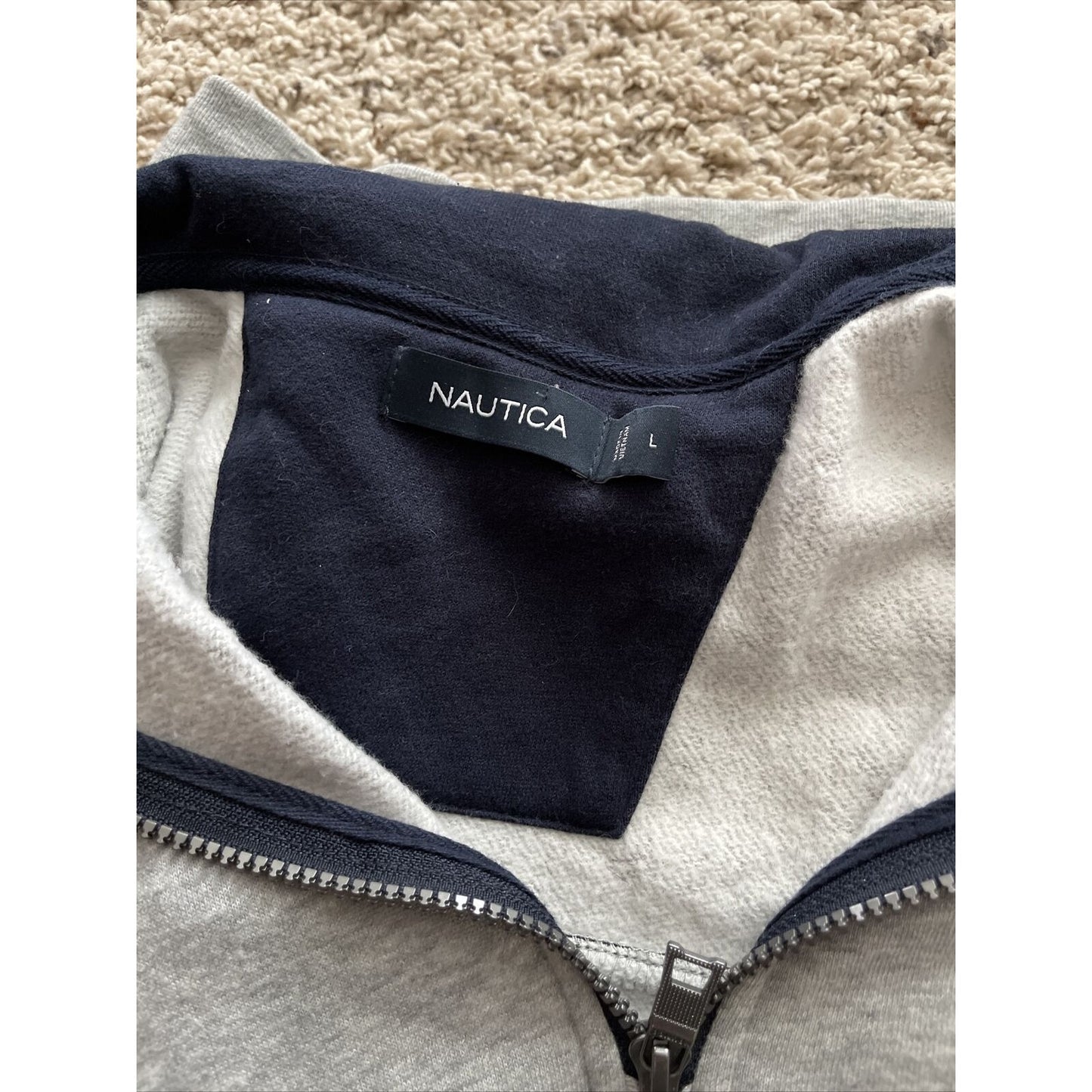 Men’s Nautica 1/4 zip Fleece Jacket gray