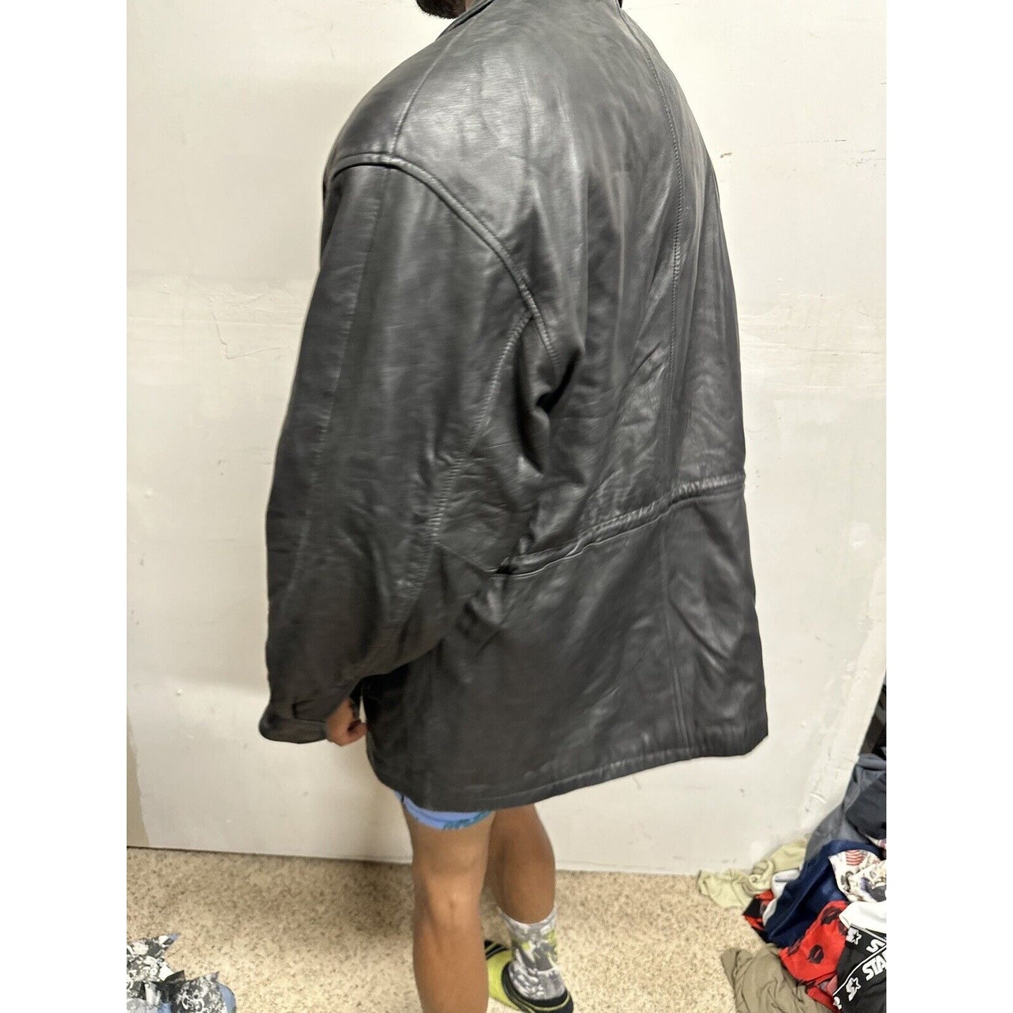 Men’s Large Black Bachrach Genuine Leather Jacket