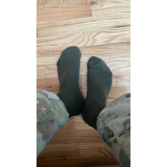 Military Defense Logistics Agency Boot socks L Olive  Green 80% cotton18% nylon