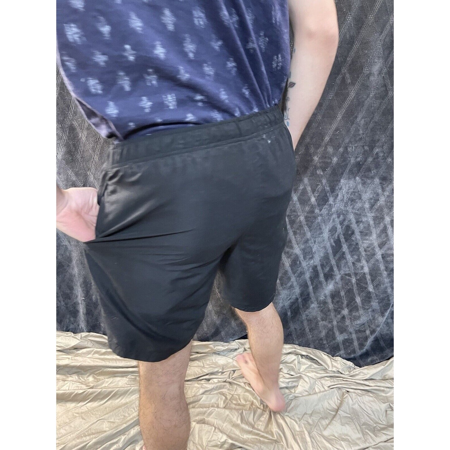 men’s arena black lined shorts japanese 105cm