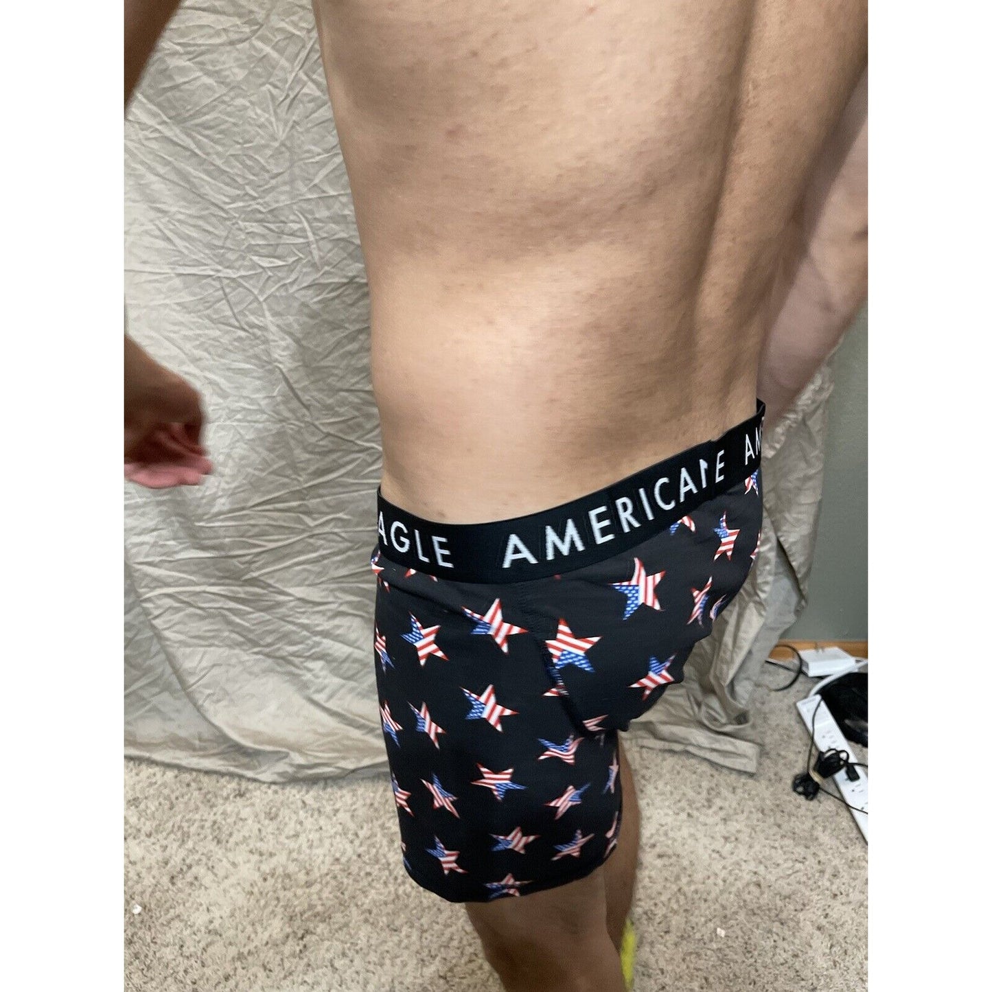 men's patriotic black american flag stars XL boxer briefs American Eagle