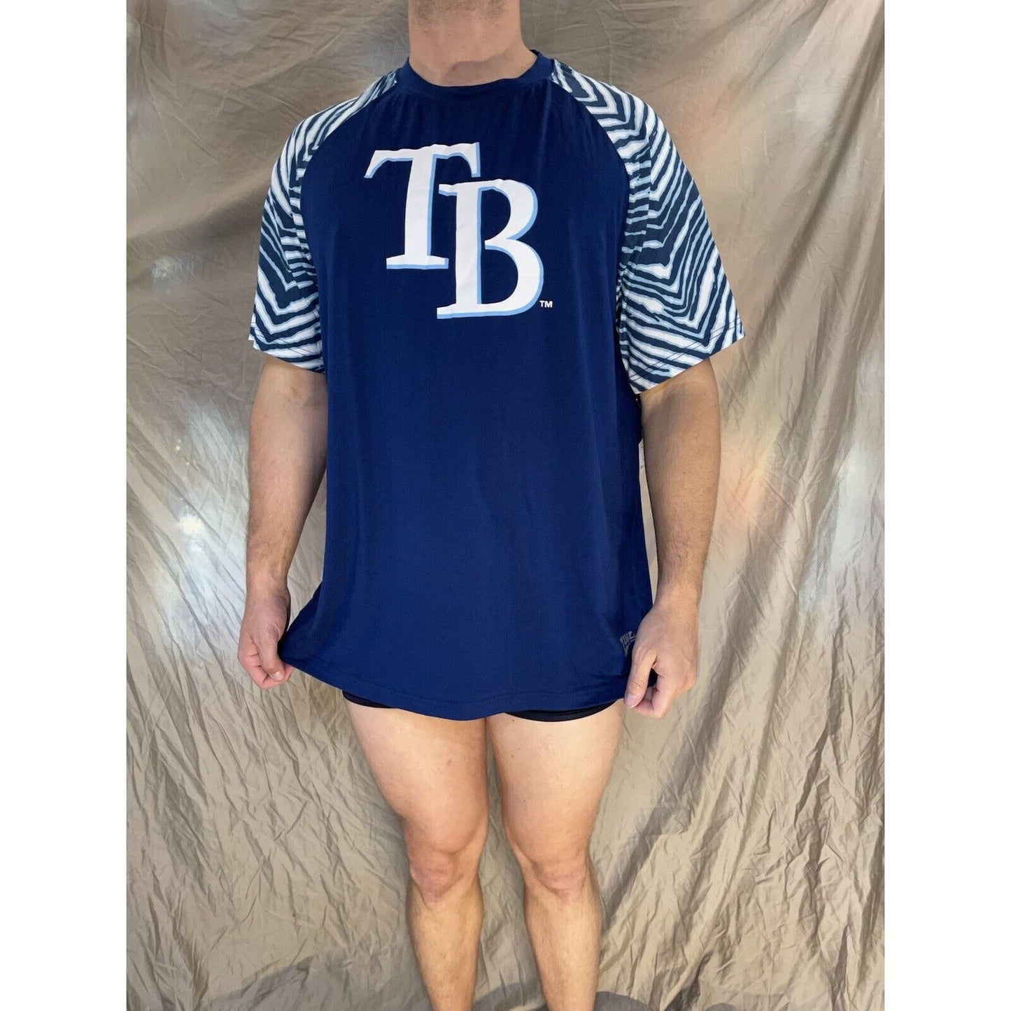 men's major league genuine merchandise tampa bay baseball blue XL short sleeve