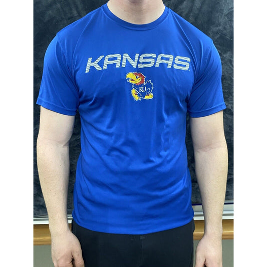 Kansas Jayhawks KU E5 Blue Men’s Large Graphic Polyester T-shirt