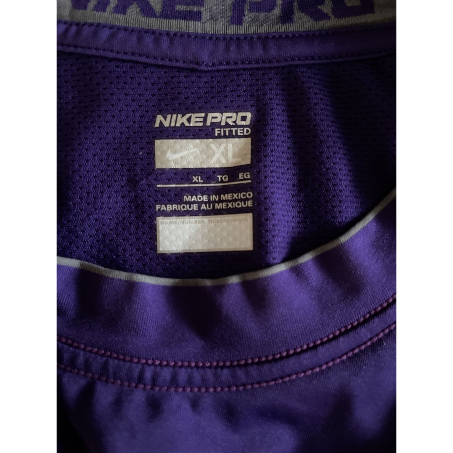 men's purple nike pro fitter athletic t-shirt XL