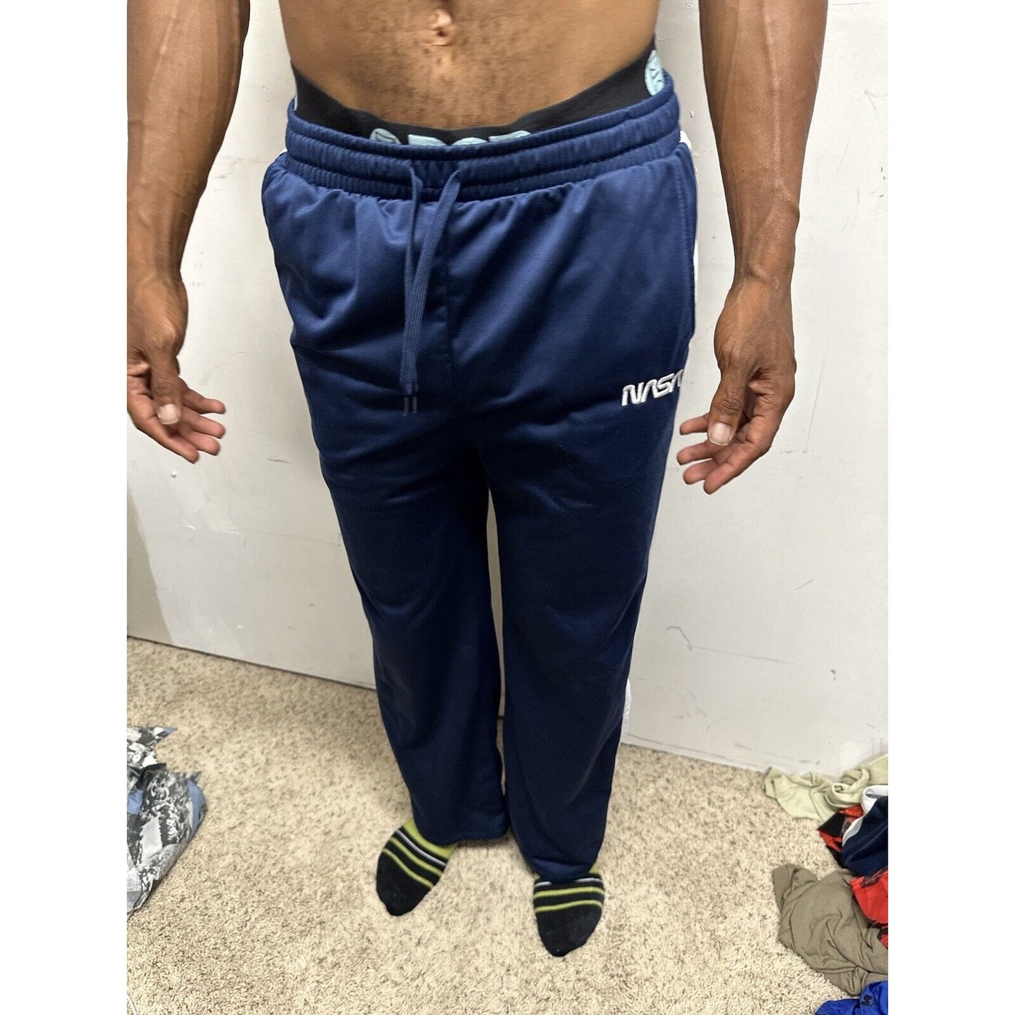 Men’s Blue Mighty Fine XS Nasa Sweat Pants
