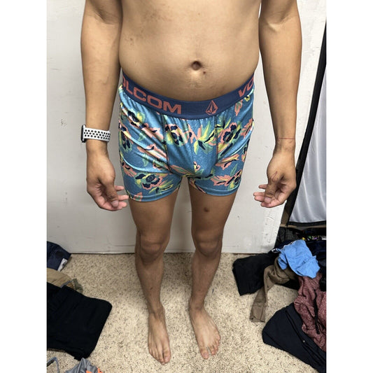 Men’s Small Volcom Floral Boxer Briefs 10% Spandex
