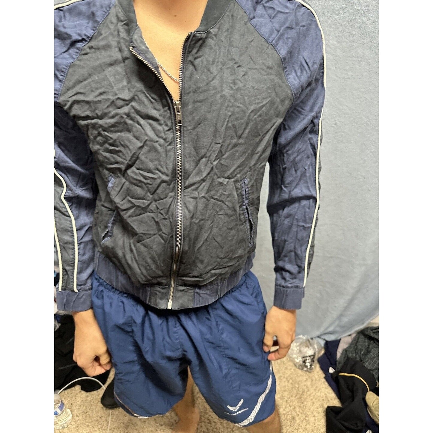 Men’s Full zip Black And Blue Large American Eagle Jacket