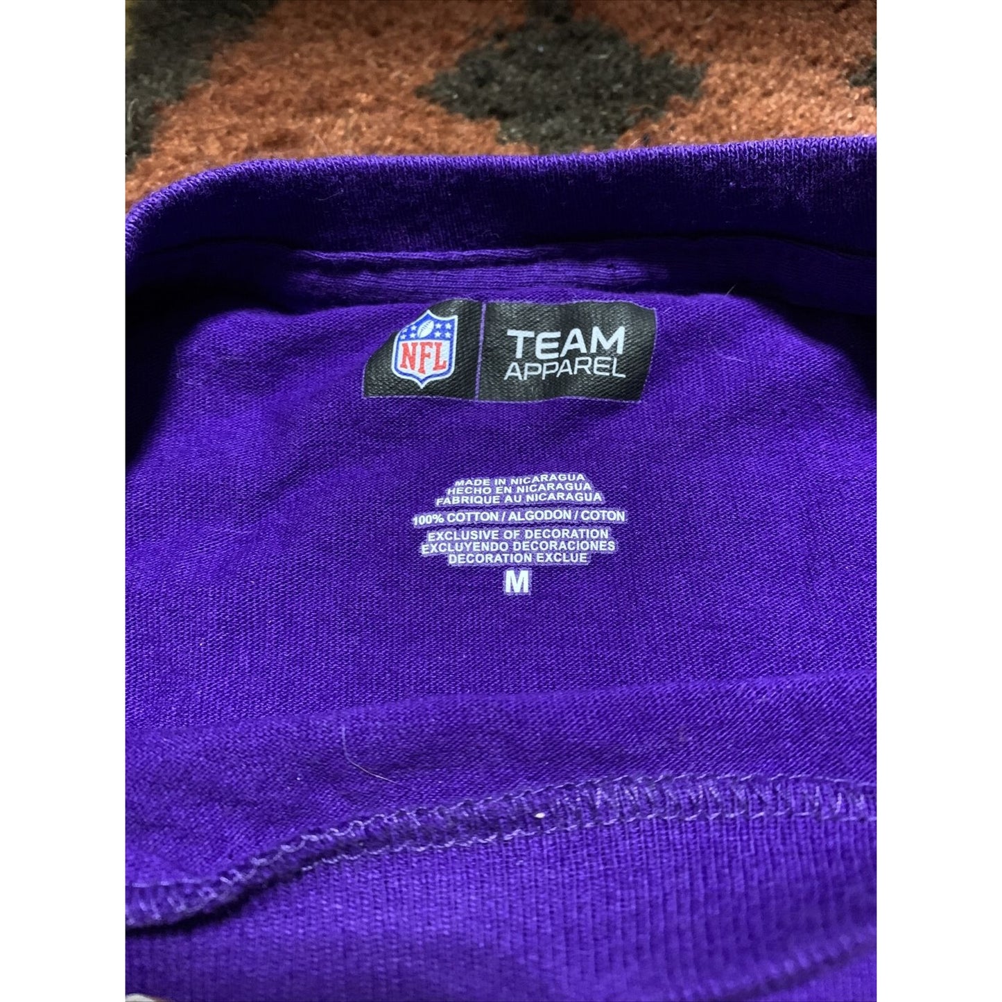 NFL Team Apparel Minnesota Vikings T Shirt Mens Size Medium