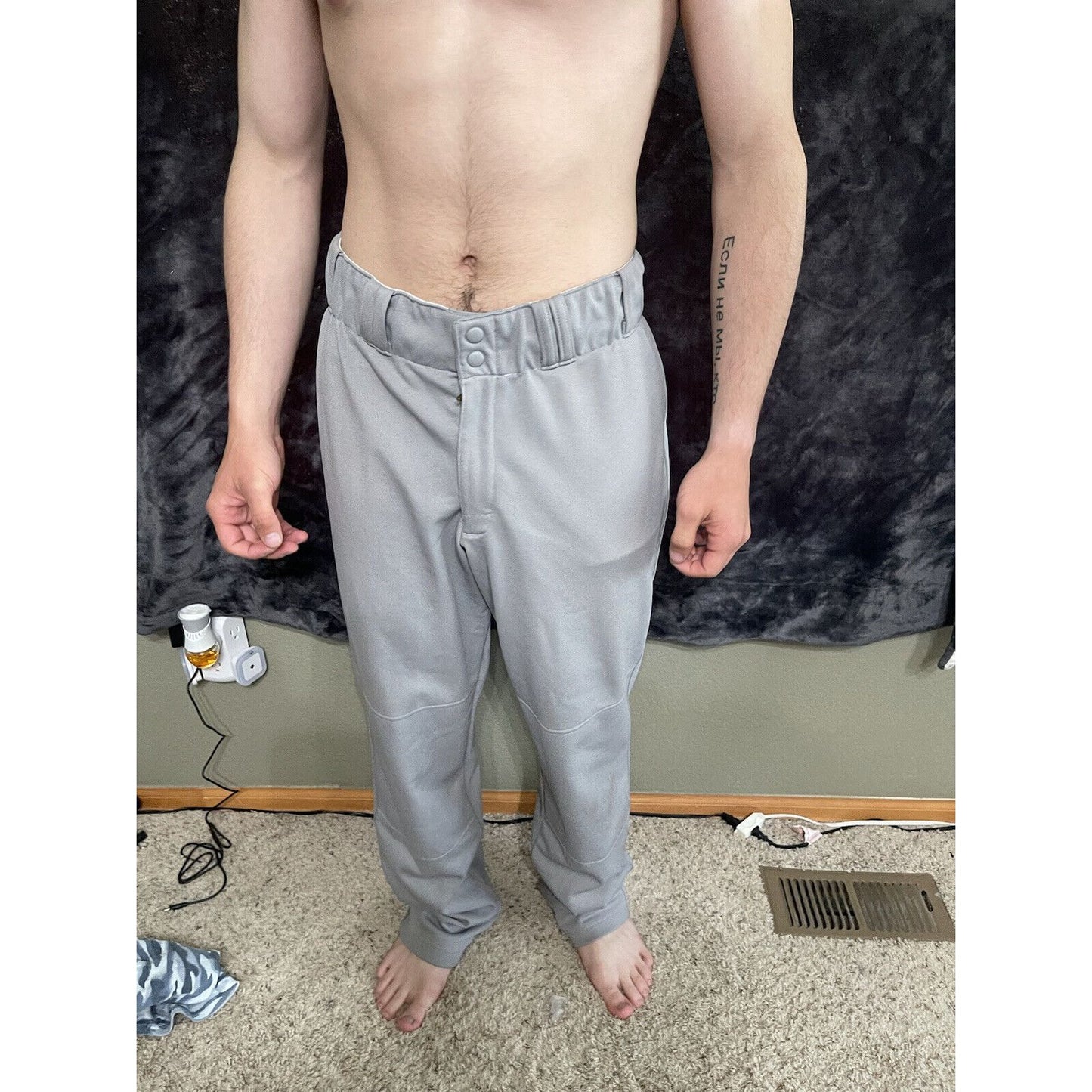 Men’s Adidas Gray Baseball Pants Size Medium Climalite