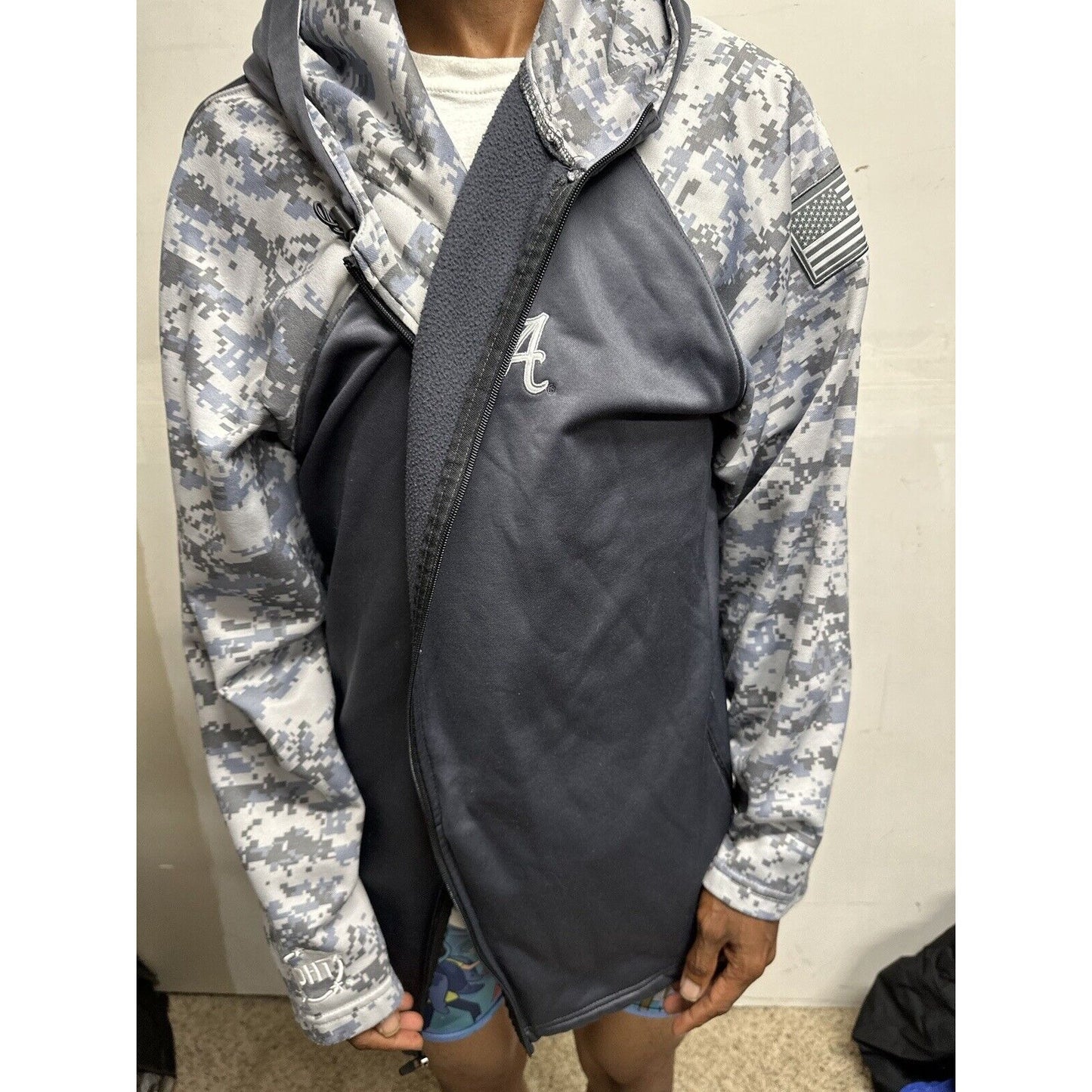 Men’s Colosseum 3XL Gray Camo Alabama Roll Tide Full Zip Hoodie Jacket