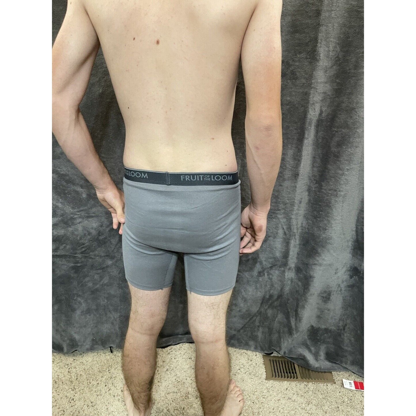 men's small gray fruit of the loom boxer briefs cotton poly