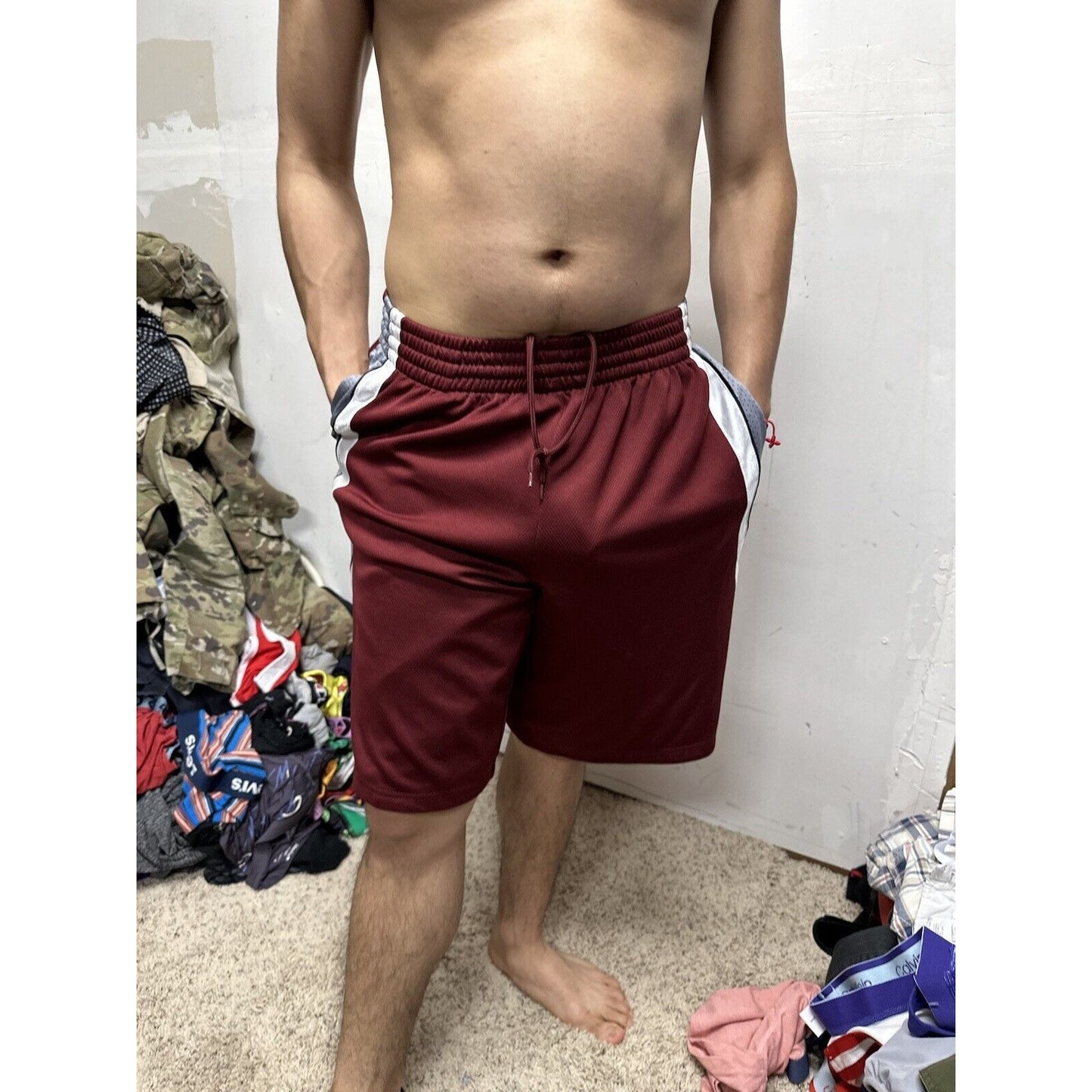 Men’s Maroon Simply For Sports Medium Athletic Shorts With Pockets