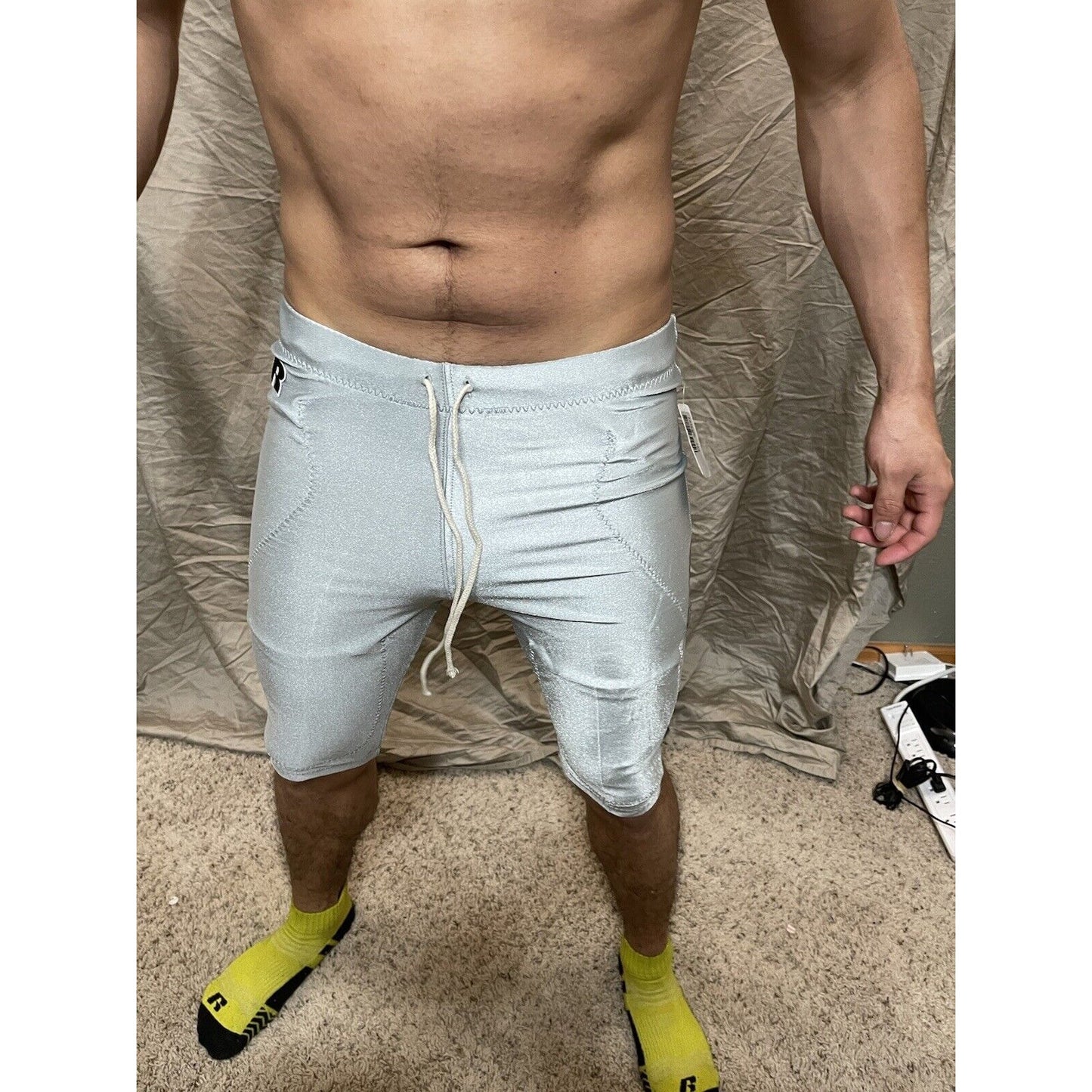 Men's silver russell athletic football pants Small