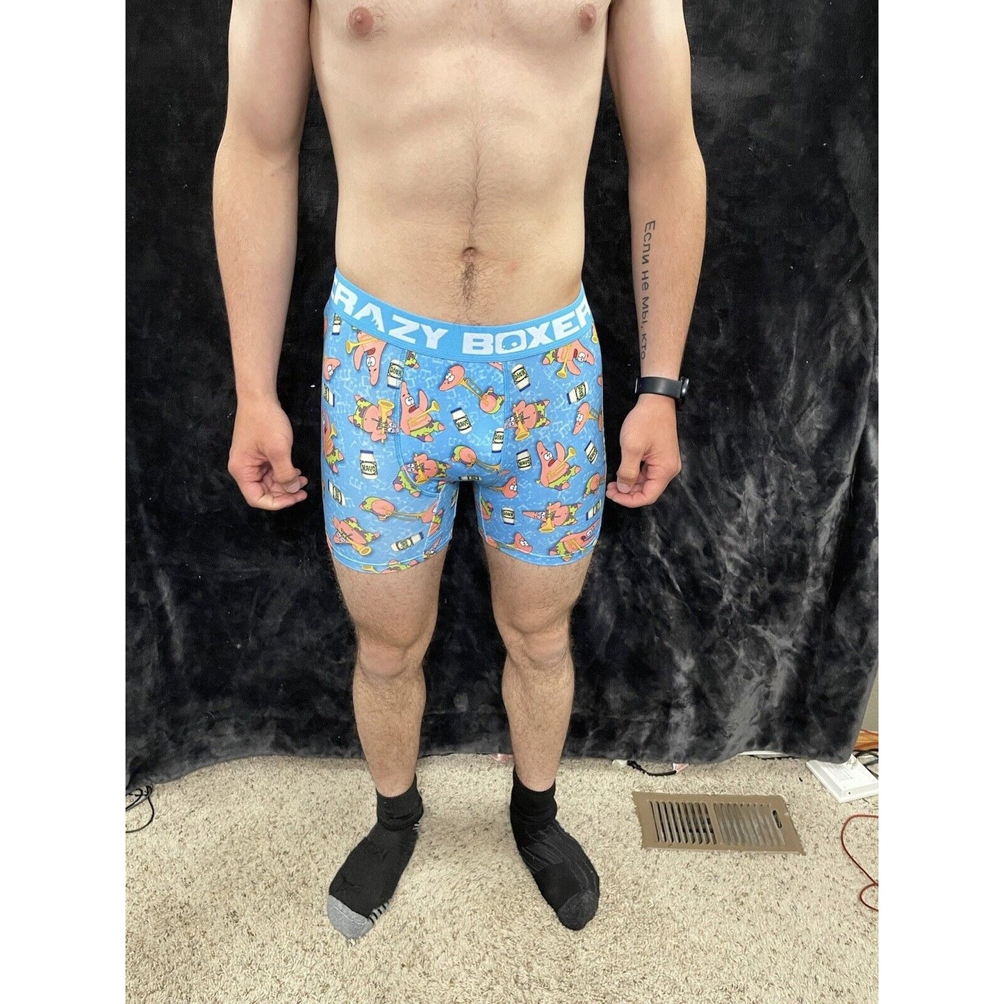 Men’s Crazy Boxer Spongebob Squarepants Size Small Boxer Briefs Light Blue