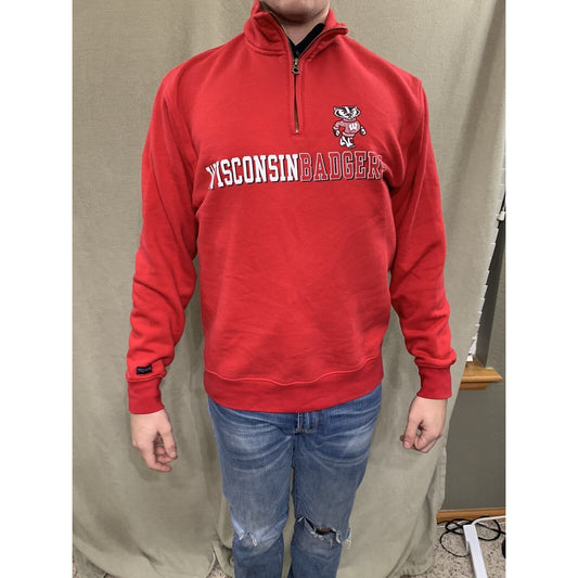 Vintage Wisconsin Badgers Soft Hoodie Sweatshirt Red Jansport Medium