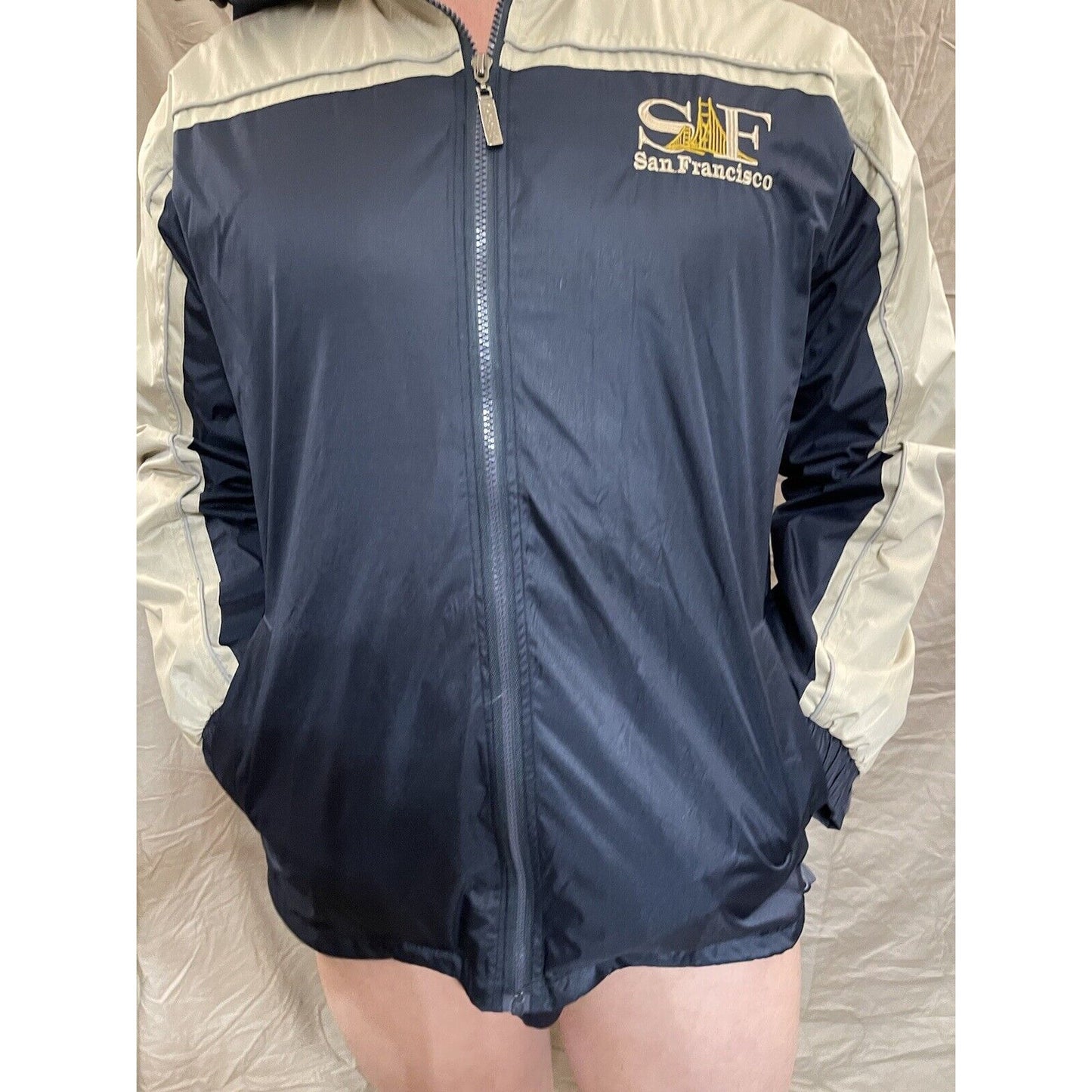 Men's Gogo Sports blue mediuk windbreaker full zip San Francisco