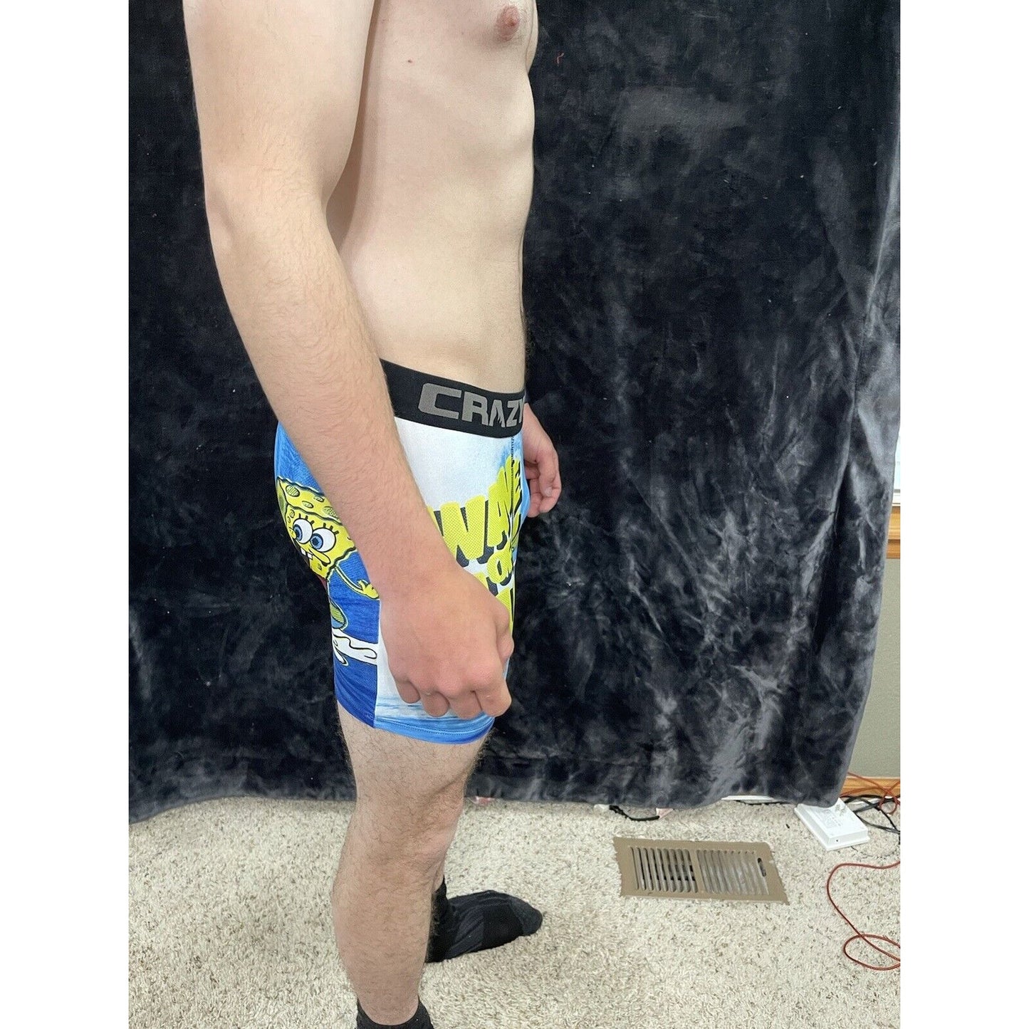 Men’s Crazy Boxer Spongebob Squarepants Size Medium Boxer Briefs Blue