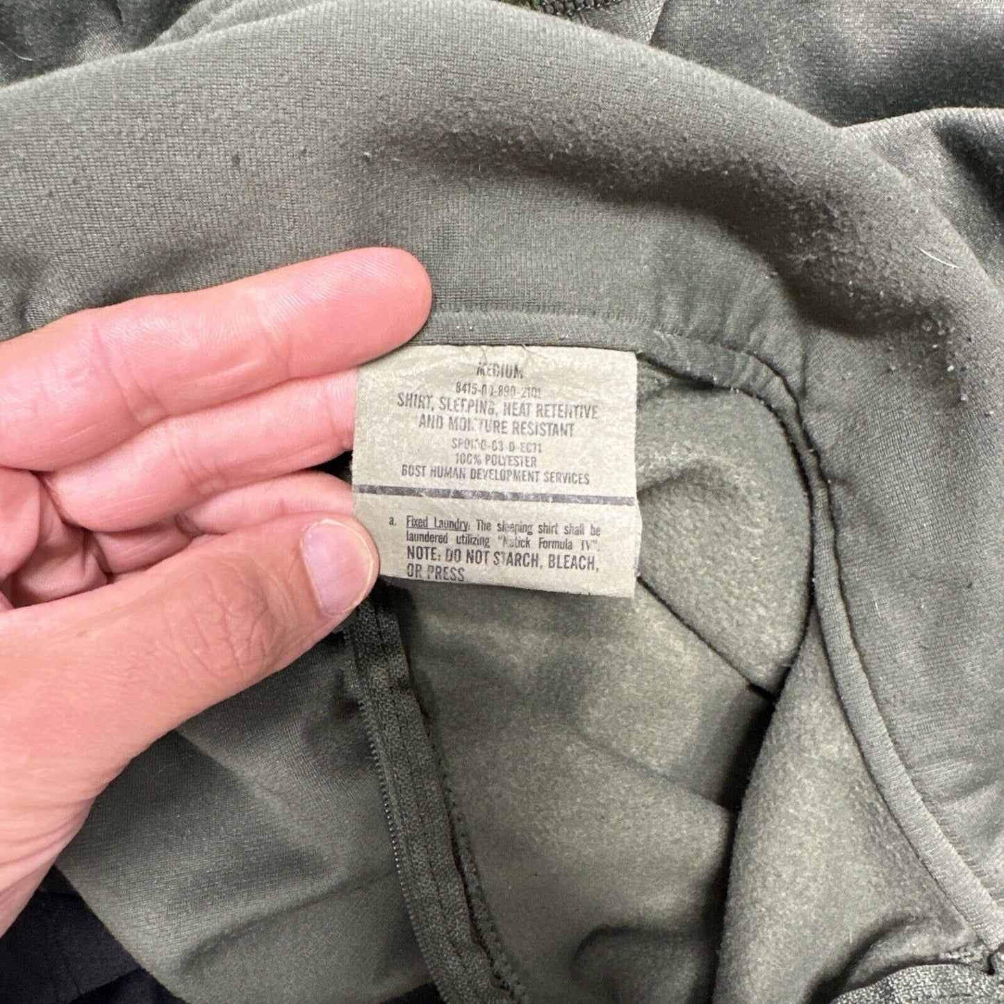 Men’s Military Army USAF Medium Green Sleeping Shirt Heat Retentive