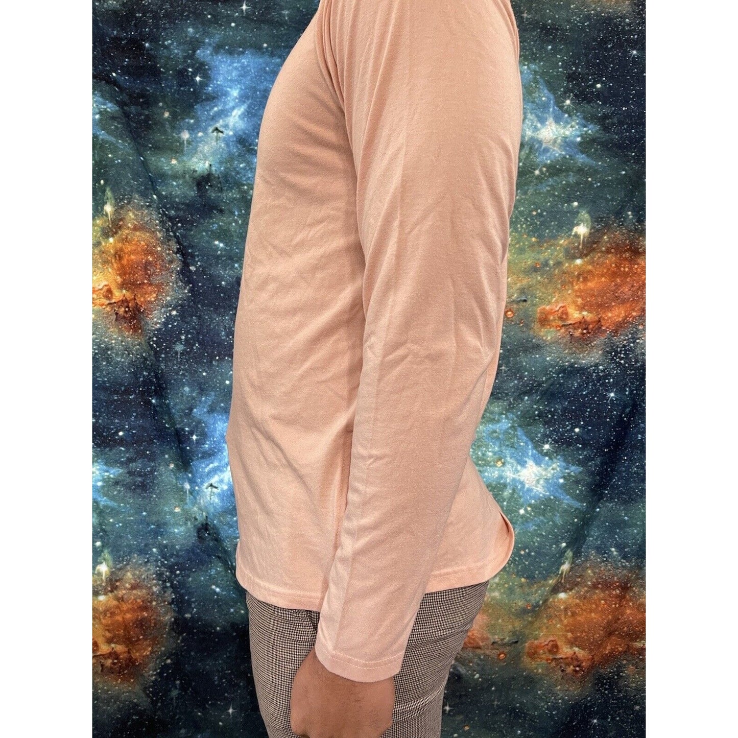 Men’s Fashion nova large long sleeve side zipper pullover Peach Color