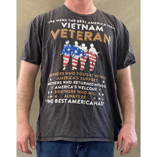 VIETNAM VETERAN “WE WERE THE BEST AMERICA HAD” Anvil Men’s 2XL Gray Cotton Shirt