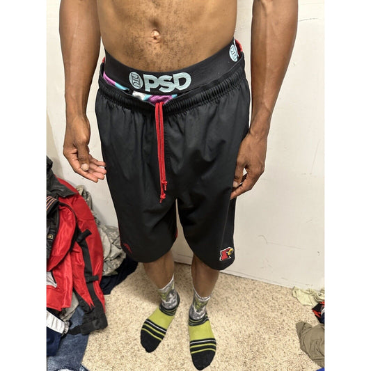 Men’s Large Black Adidas Athletic Shorts With Pockets Cardinals Logo
