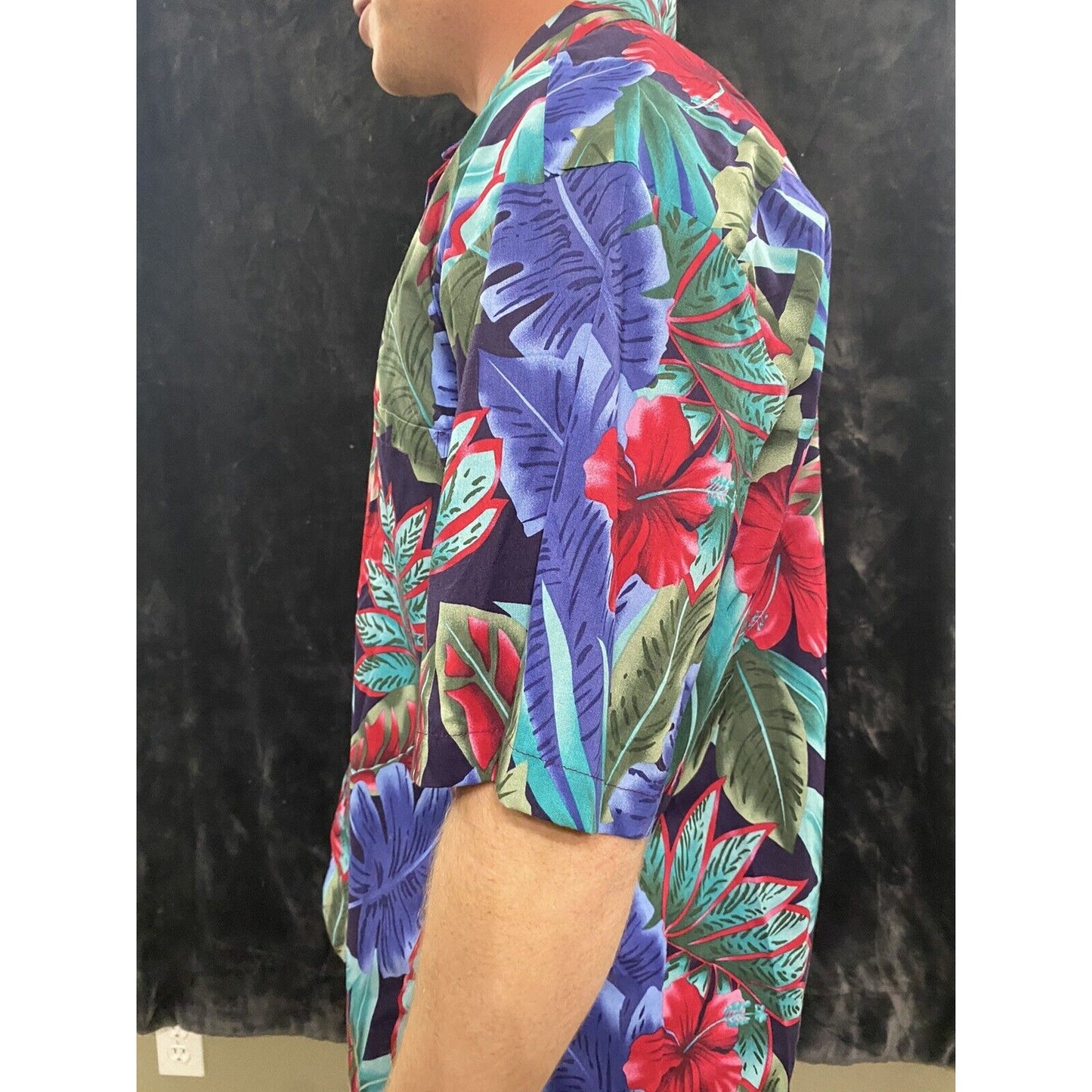 The Hawaiian Original Mens Casual Cotton Short Sleeves Blue Button-down Shirt XL