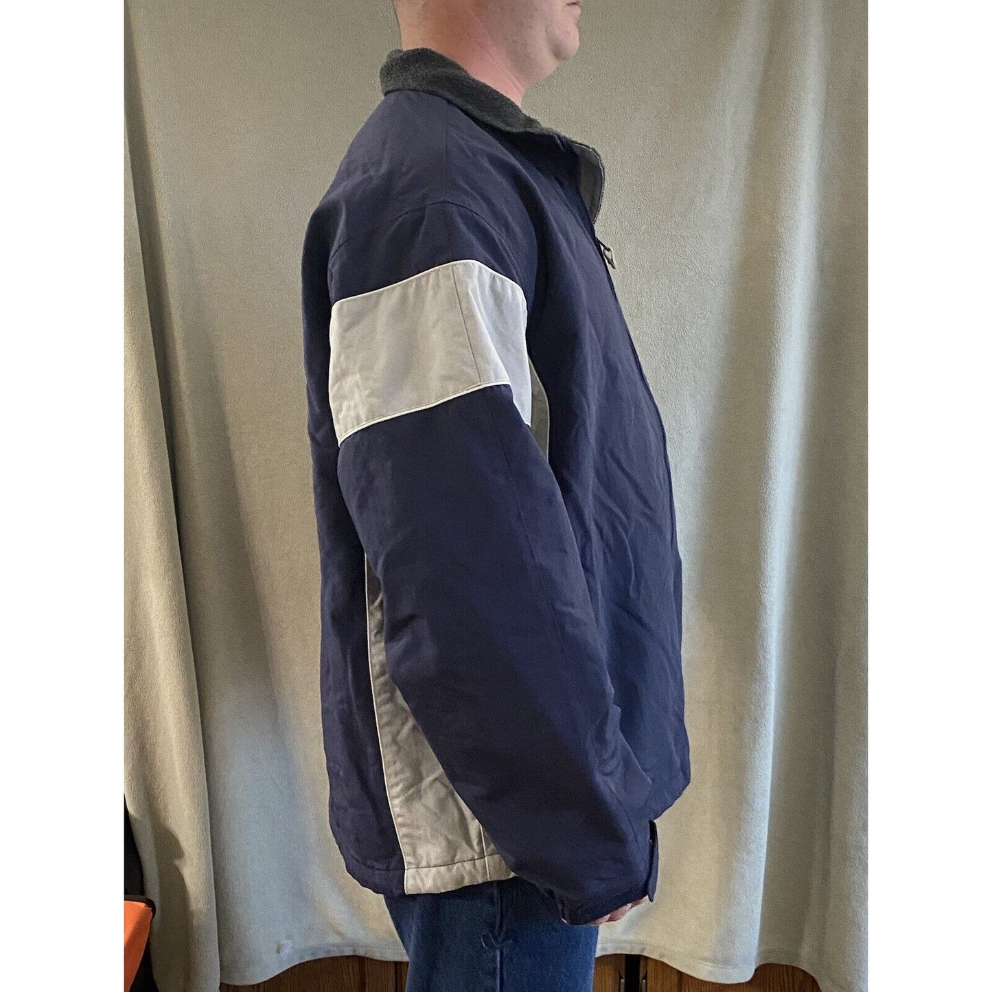 Old Navy Men’s Large Navy Blue Full-zip Varsity Jacket