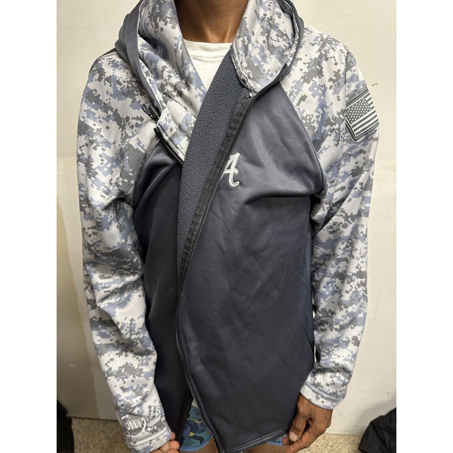 Men’s Colosseum 3XL Gray Camo Alabama Roll Tide Full Zip Hoodie Jacket