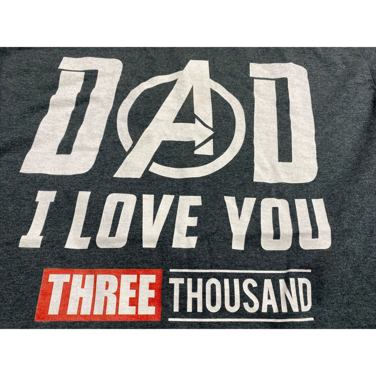 Avengers Dad I Love You Three Thousand Gildan Men’s Medium Gray Cotton T-shirt