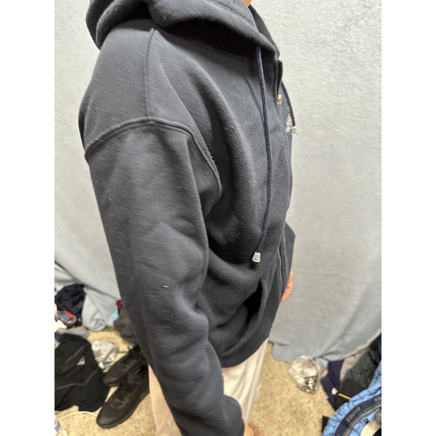 Men’s Dark Blue Full Zip Hoodie Las Vegas Medium DC Classic Polyester