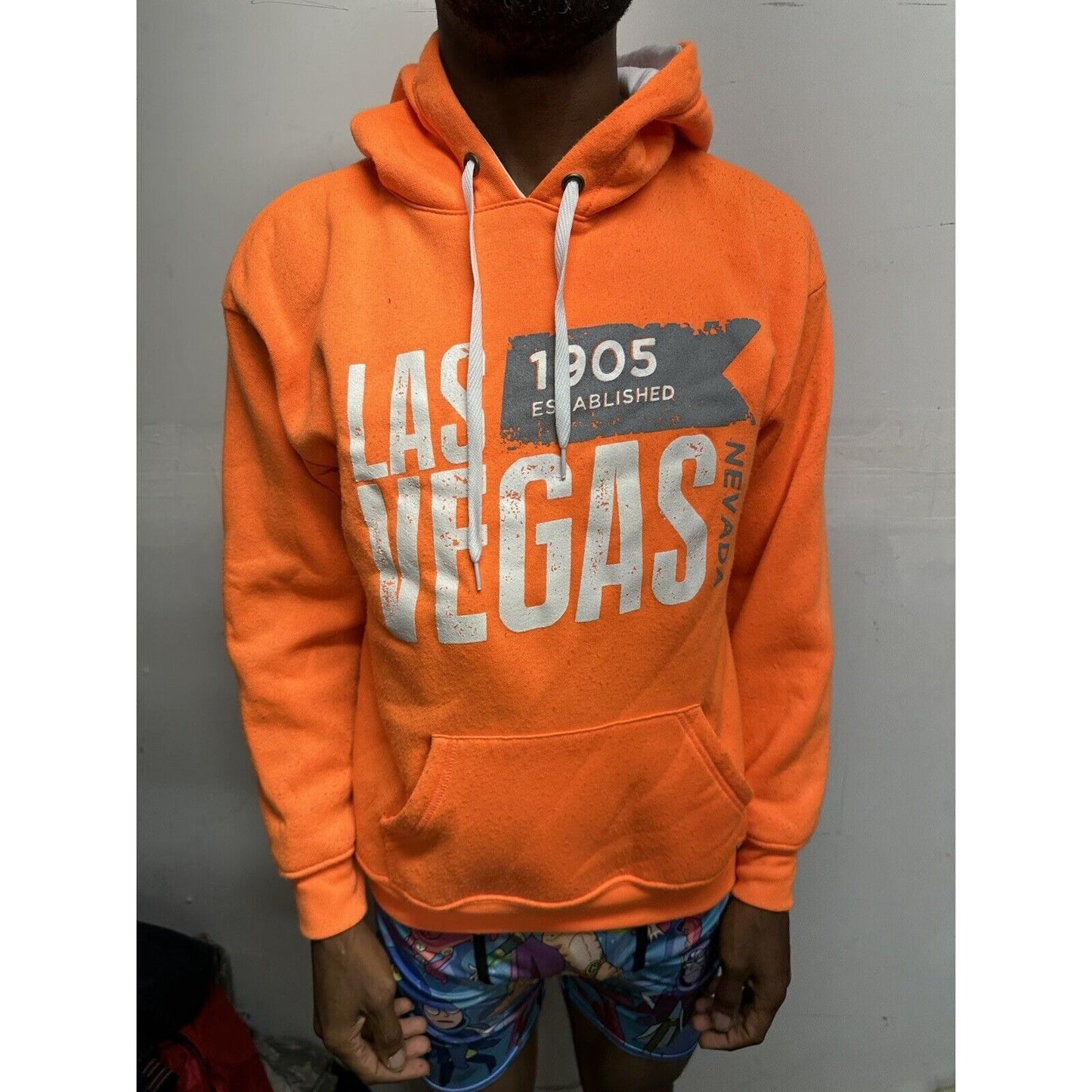 Men’s Neon Orange Wear Code Medium Las Vegas Pull Over Hoodie