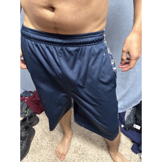 Men’s Badger Sport Small Dark Blue Camo Athletic Shorts With Pockets