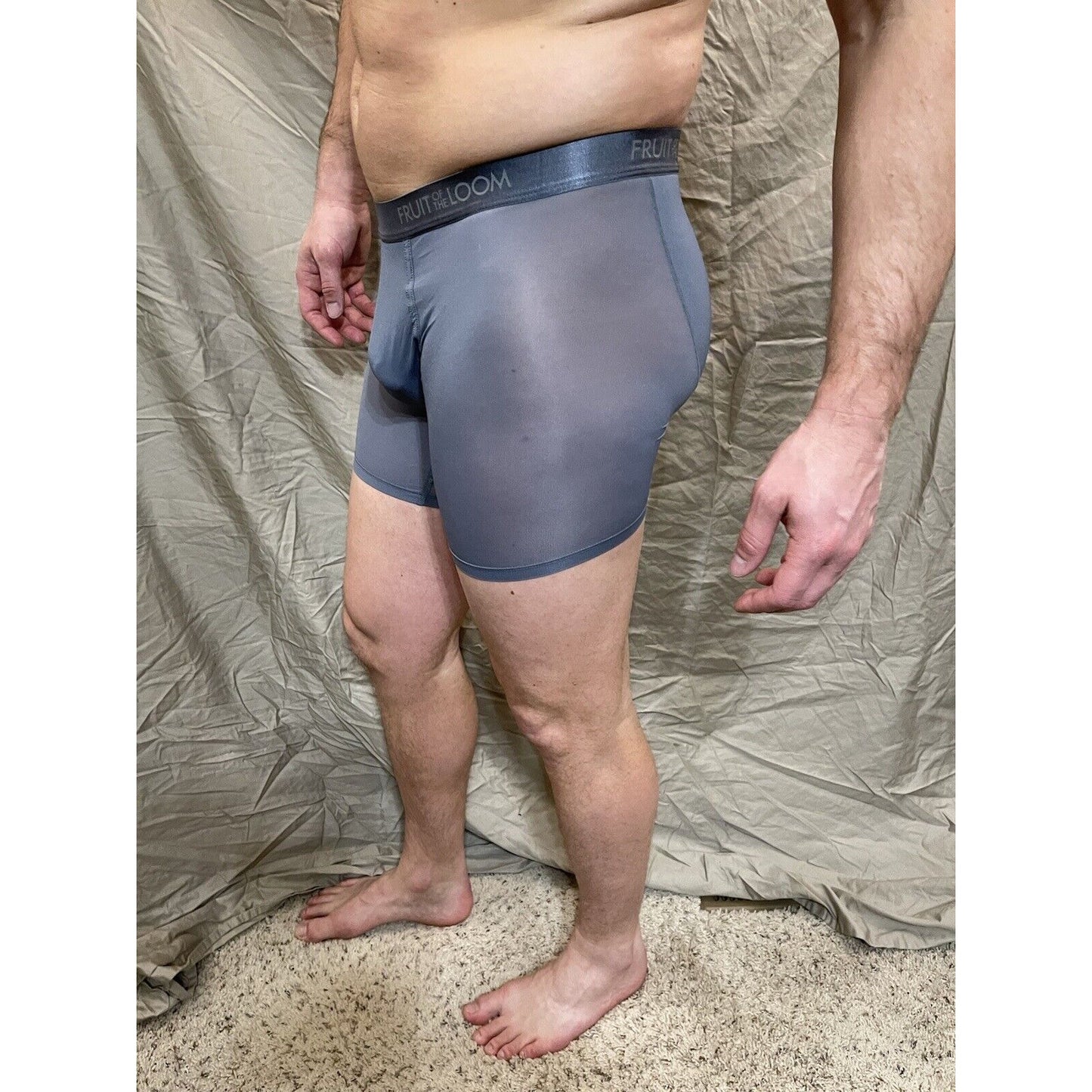 men's gray fruit of the loom everlight medium boxer briefs new and never worn