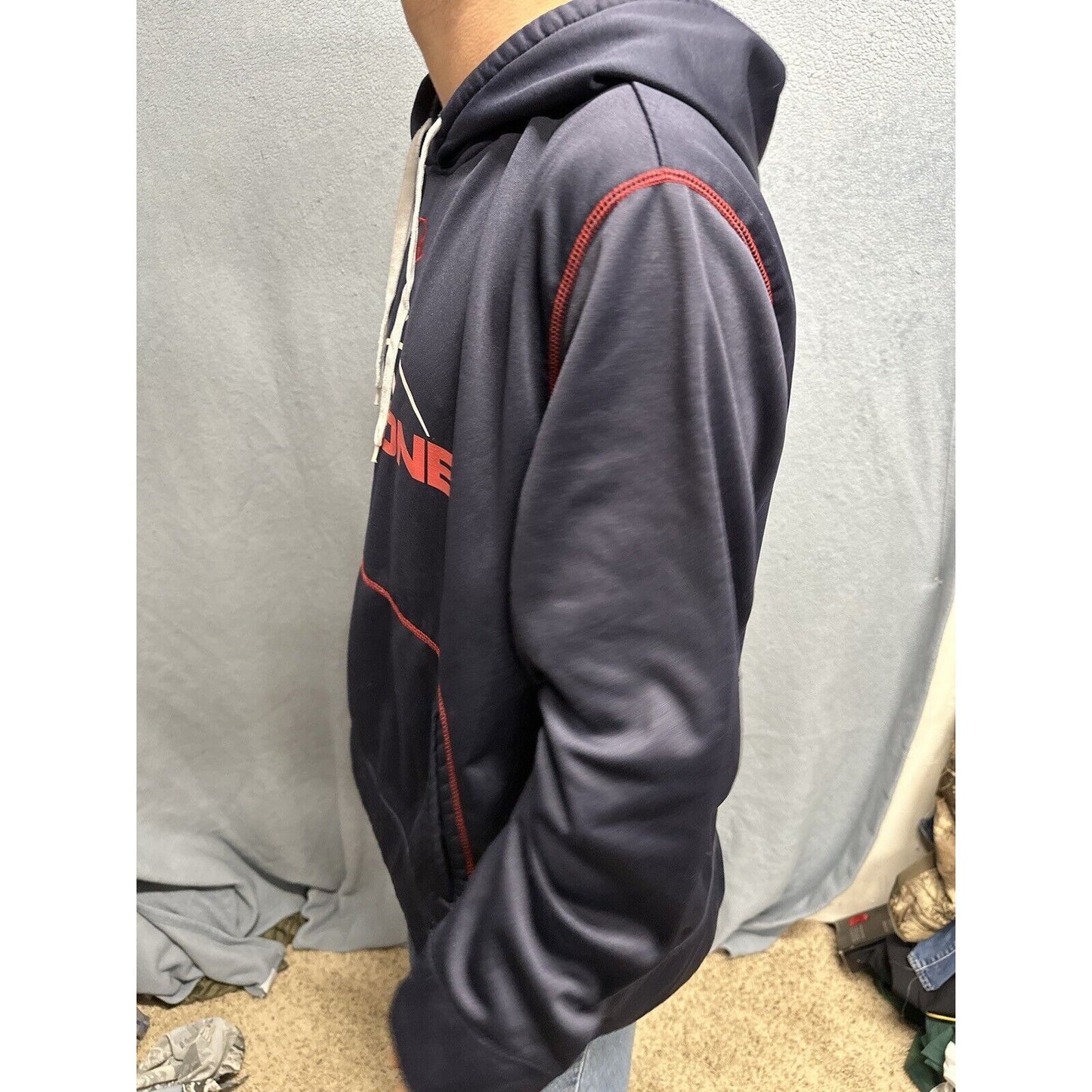 Men’s Dark Blue And Red AND1 Pullover Hoodie 2XL