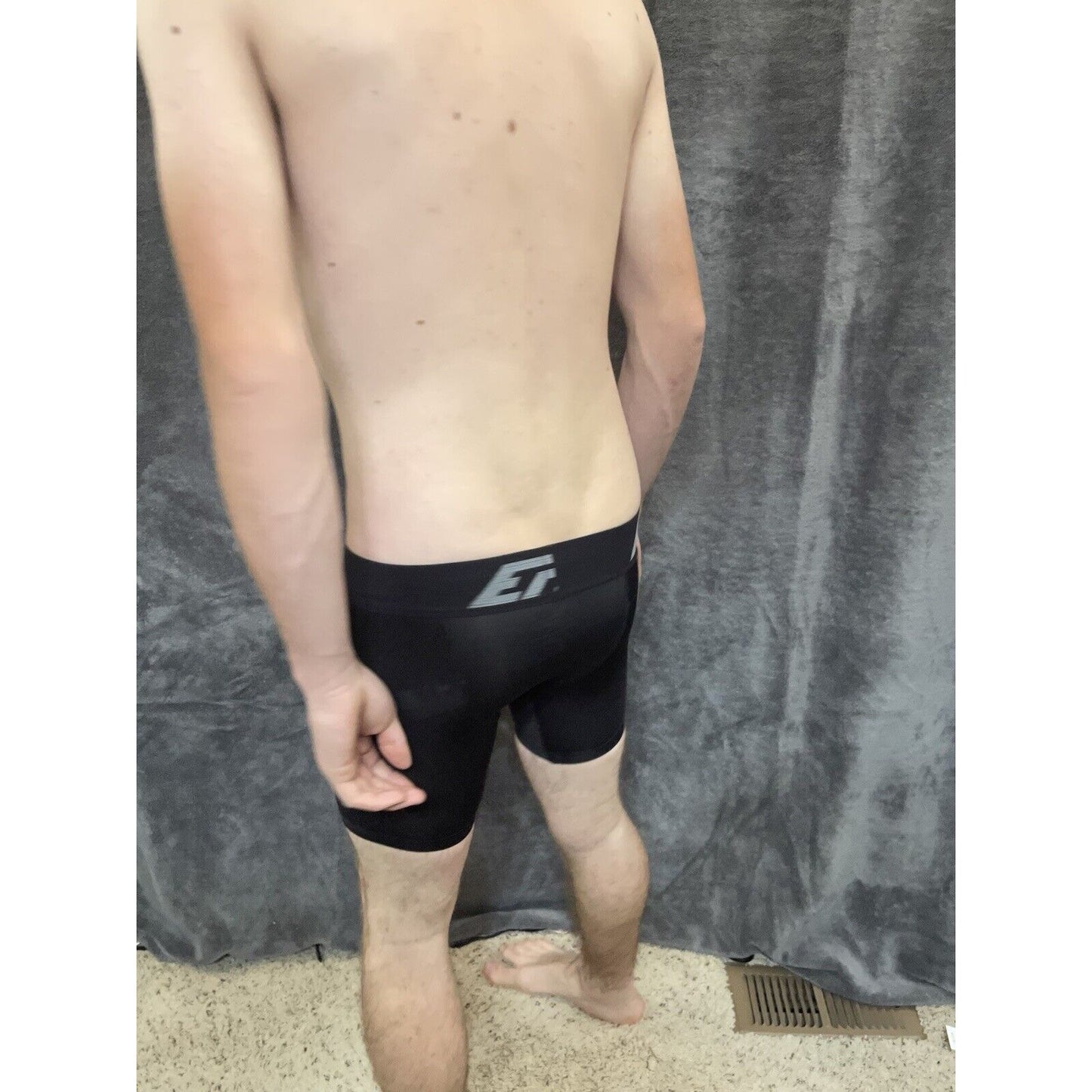 youth boys large black epic stretch 16% spandex compression shorts athletic