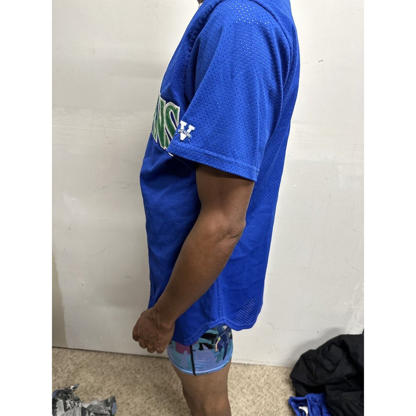 Men’s Victory Size 38 Blue Baseball Jersey Spartans