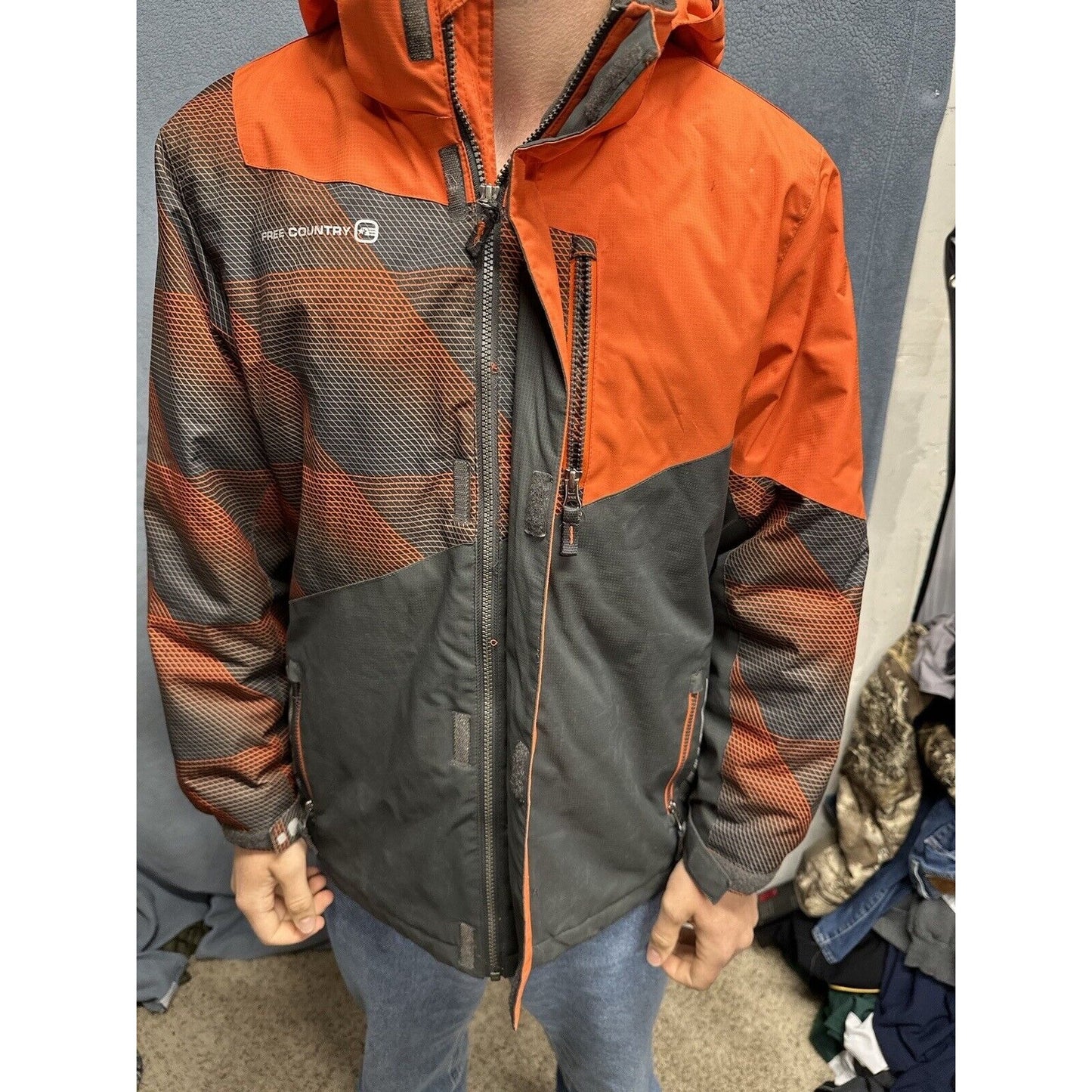 Boys Gray And Orange Large 14/16 Free Country Extreme Performance Snow Jacket