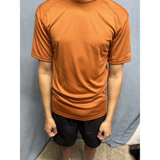 Men’s Small Badger Sport Burnt Orange Short Sleeve Tshirt Polyester