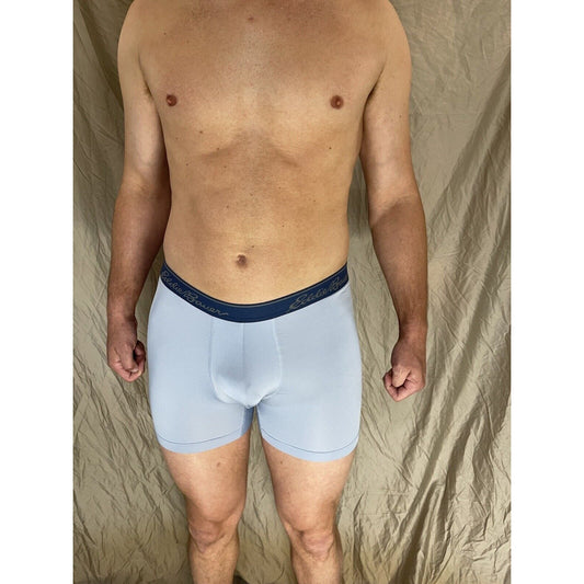 men's eddie bauer medium compression shorts 8% spandex Light Gray