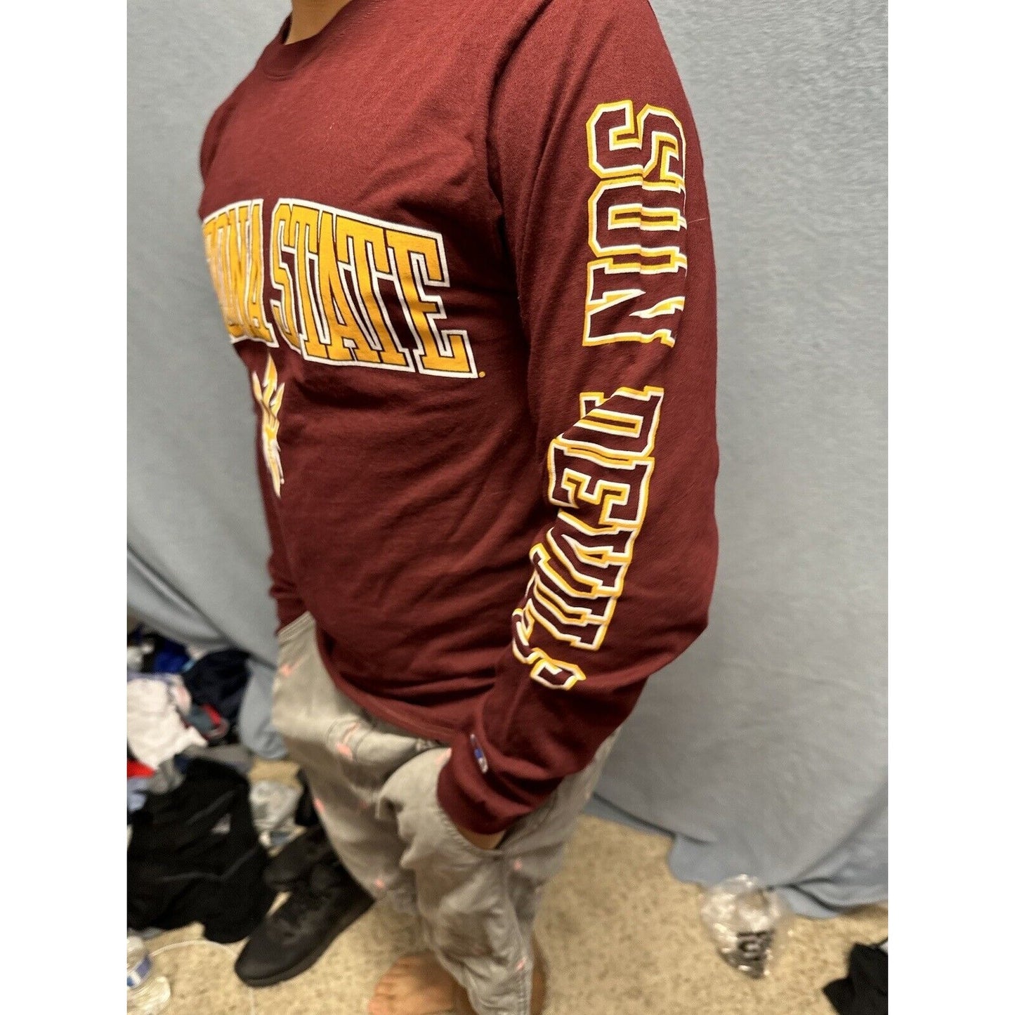 Men’s Maroon Champion Small Arizona Sun Devils Long Sleeve Shirt