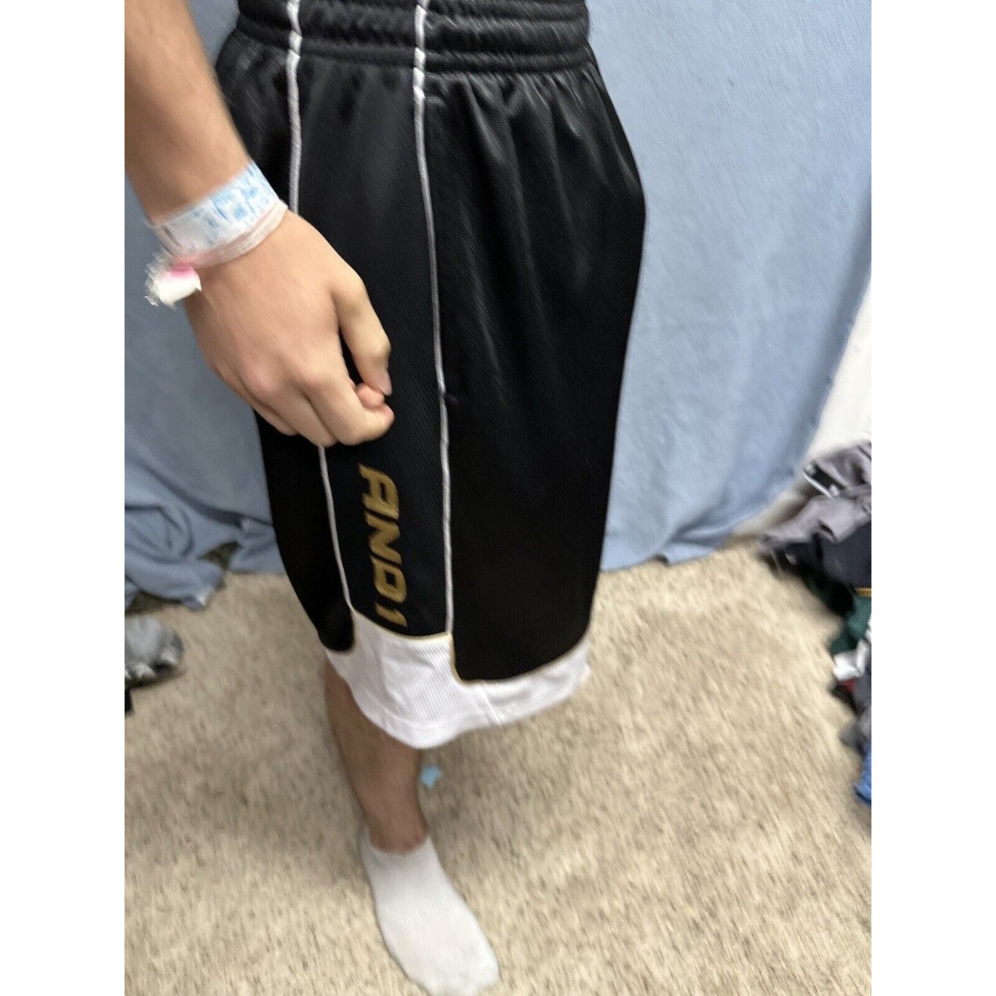 Men’s XL AND1 Black And White Athletic Shorts With Pockets