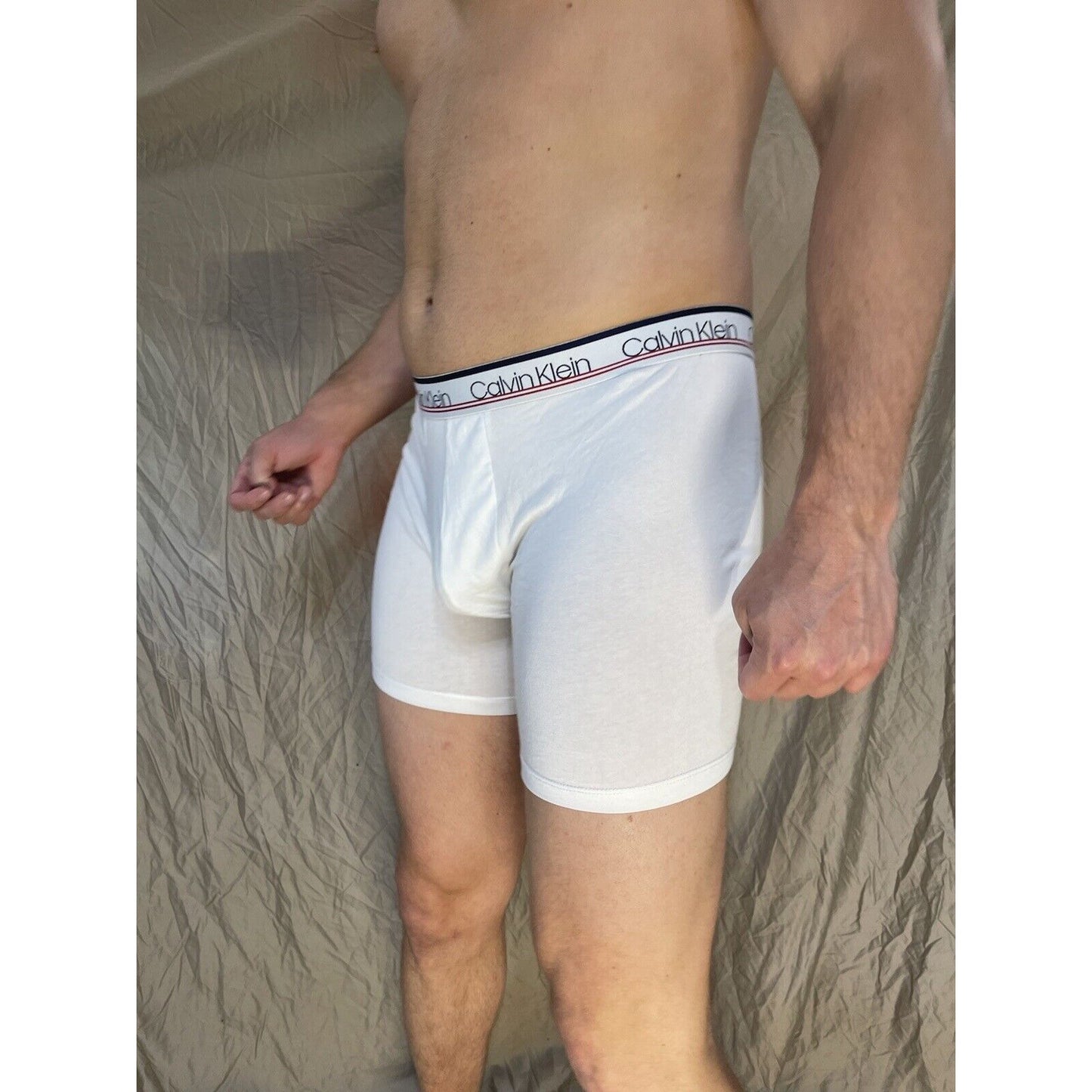 men's White calvin klein Extra large compression boxer briefs XL