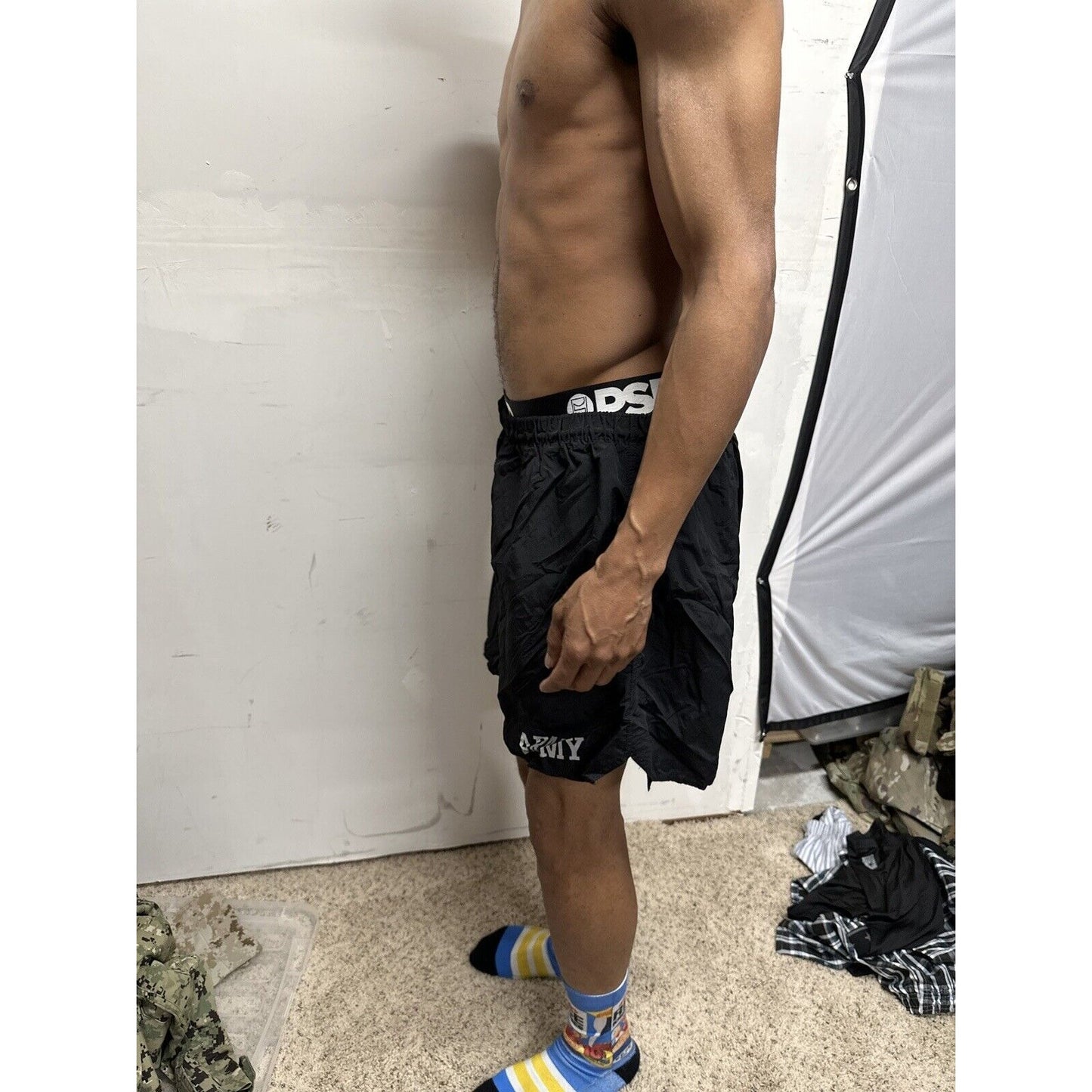 Men’s Army Pt Shorts Black Older Style Fits Like Large