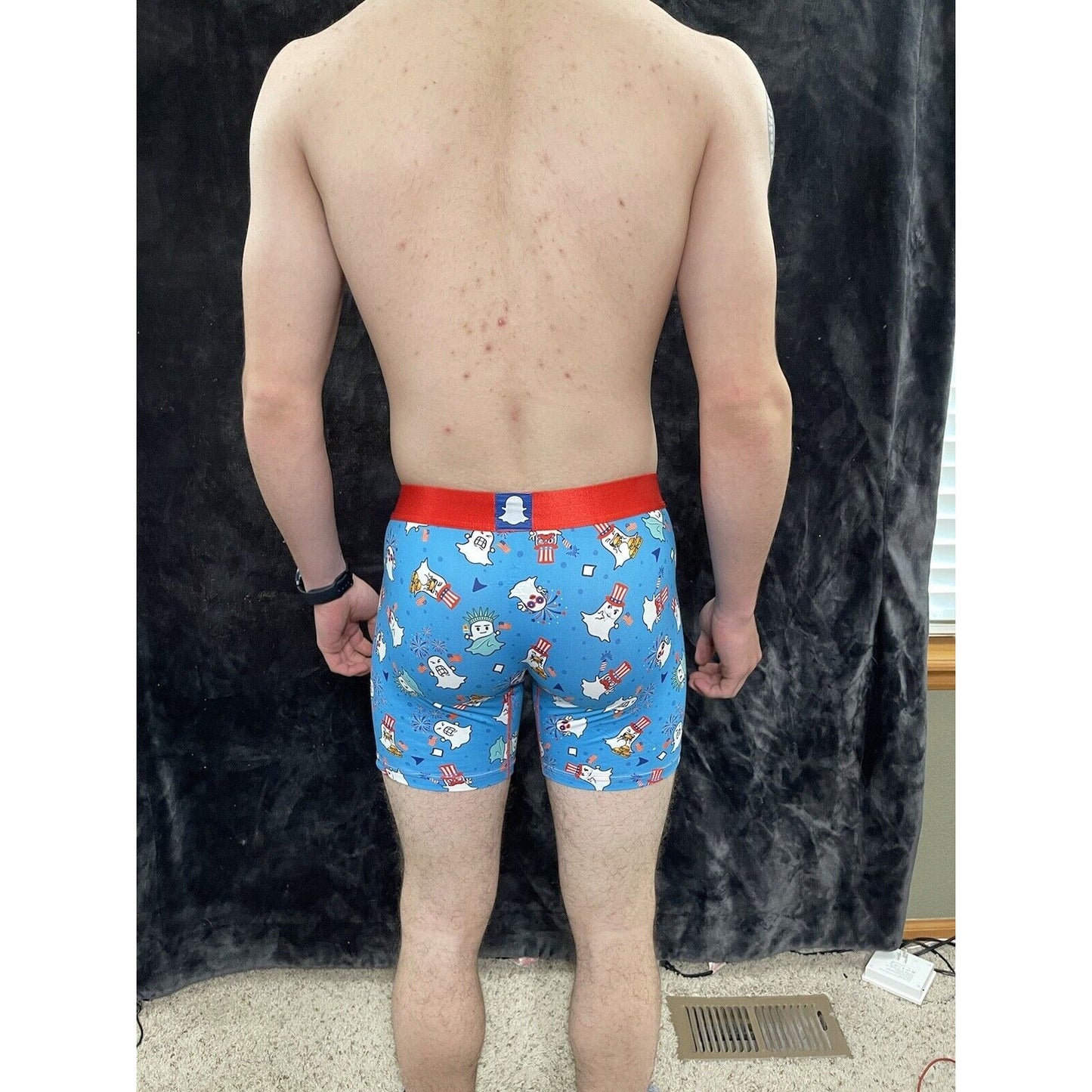 Men’s Medium Swag Boxer Briefs Americana Ghosts Patriotic Flags USA