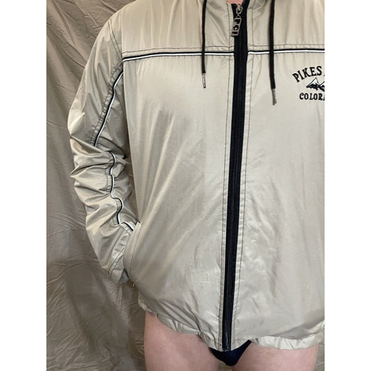 Men's PCI XL Pikes Peak Colorado full zip tan windbreaker